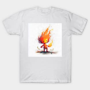 Cute Watercolor Fire Elemental T-Shirt